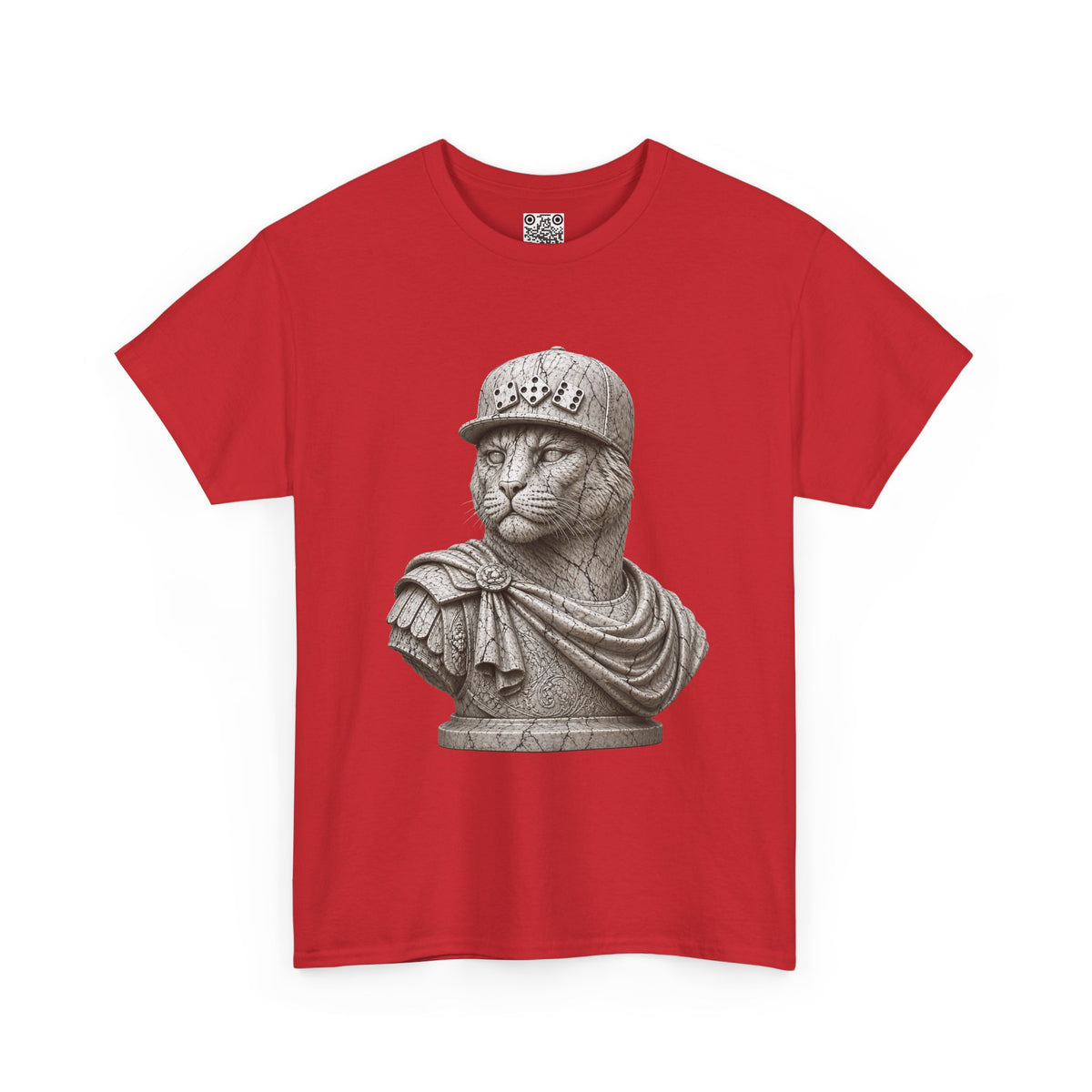 El Tigre Imperium Marble Bust — Fracture T-Shirt — Roman Statue Cat Graphic Tee | 456 Headcrack