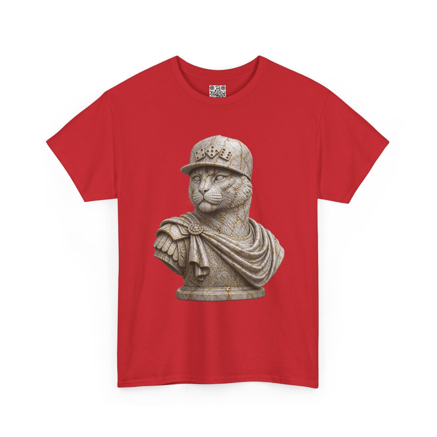 El Tigre Imperium Marble Bust — Ascension (Gold Vein) T-Shirt — Roman Statue Cat Graphic Tee | 456 Headcrack