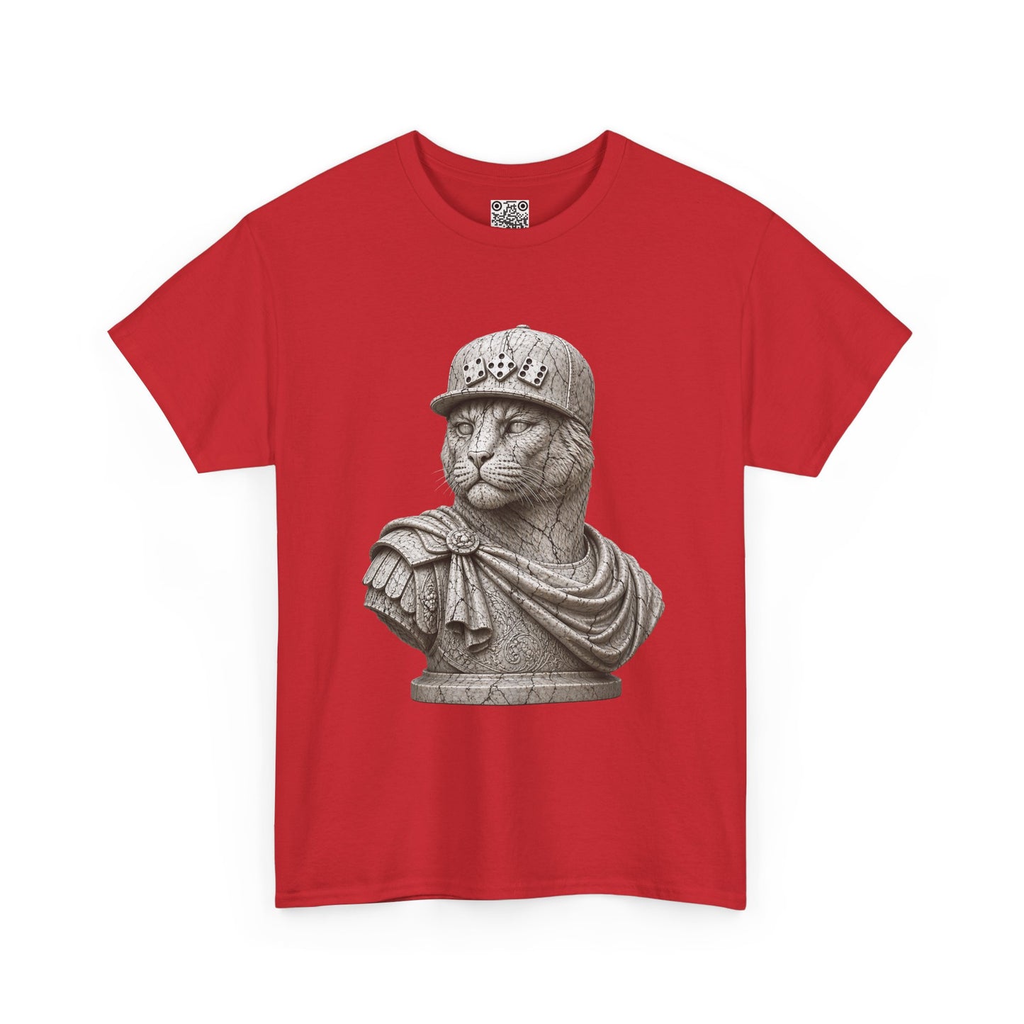 El Tigre Imperium Marble Bust — Fracture T-Shirt — Roman Statue Cat Graphic Tee | 456 Headcrack