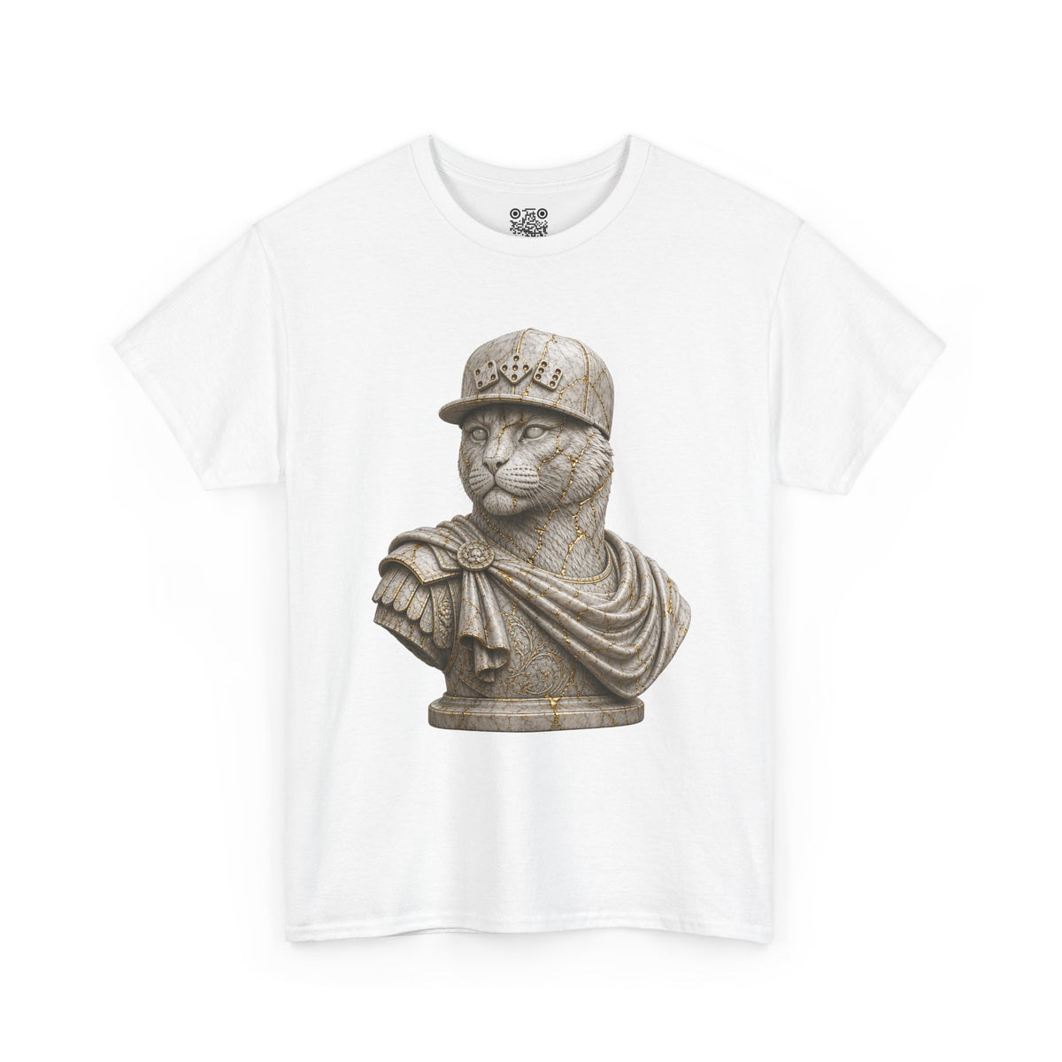 El Tigre Imperium Marble Bust — Ascension (Gold Vein) T-Shirt — Roman Statue Cat Graphic Tee | 456 Headcrack
