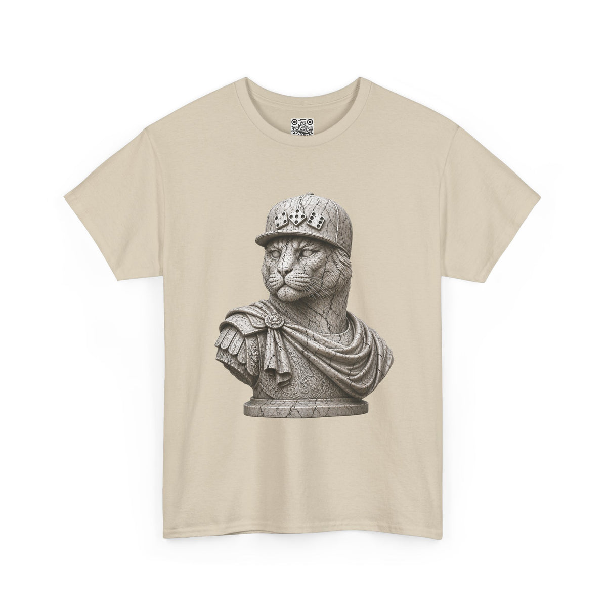 El Tigre Imperium Marble Bust — Fracture T-Shirt — Roman Statue Cat Graphic Tee | 456 Headcrack