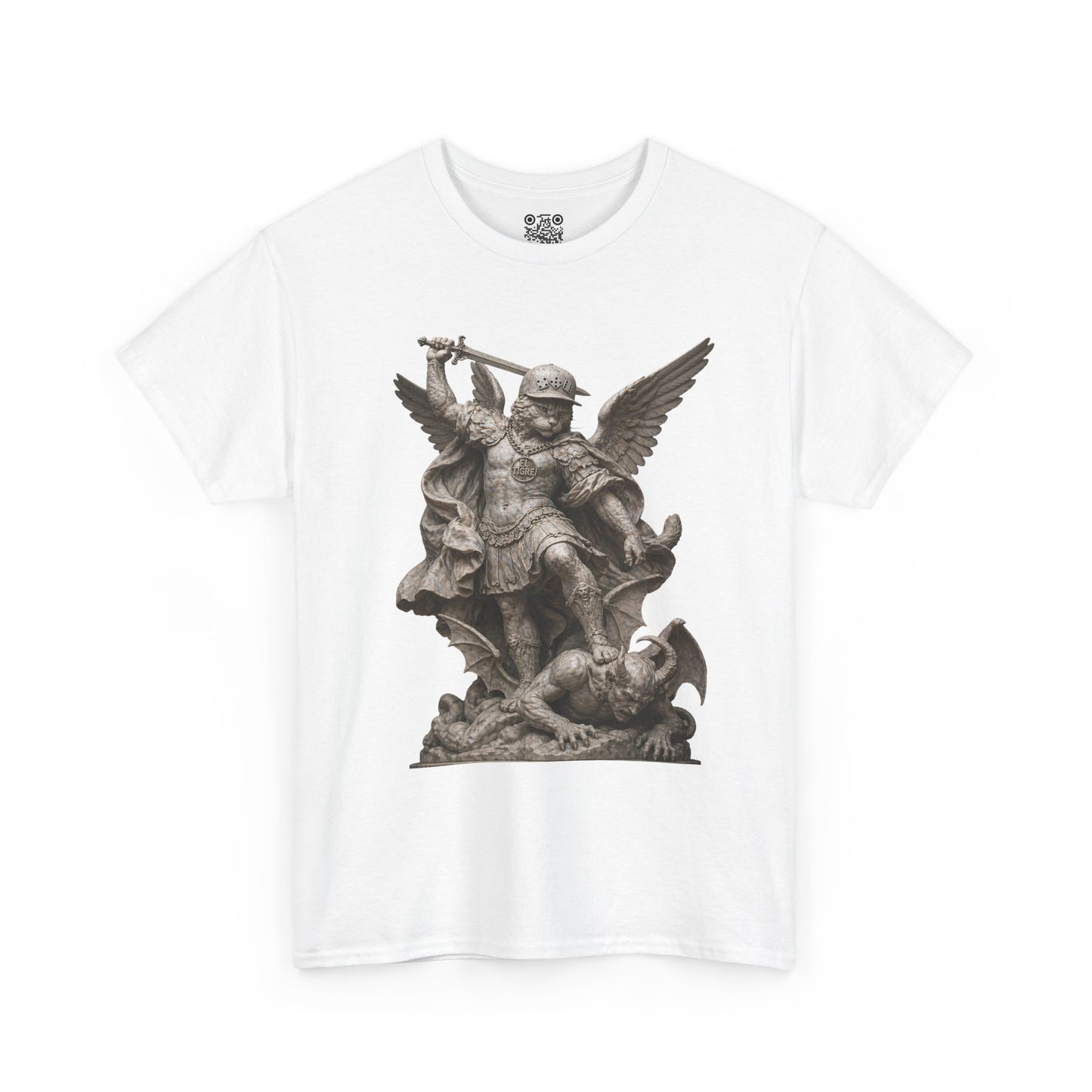 El Tigre Imperium Ascendant T-Shirt — Winged Warrior Over Demon Marble Graphic | 456 Headcrack
