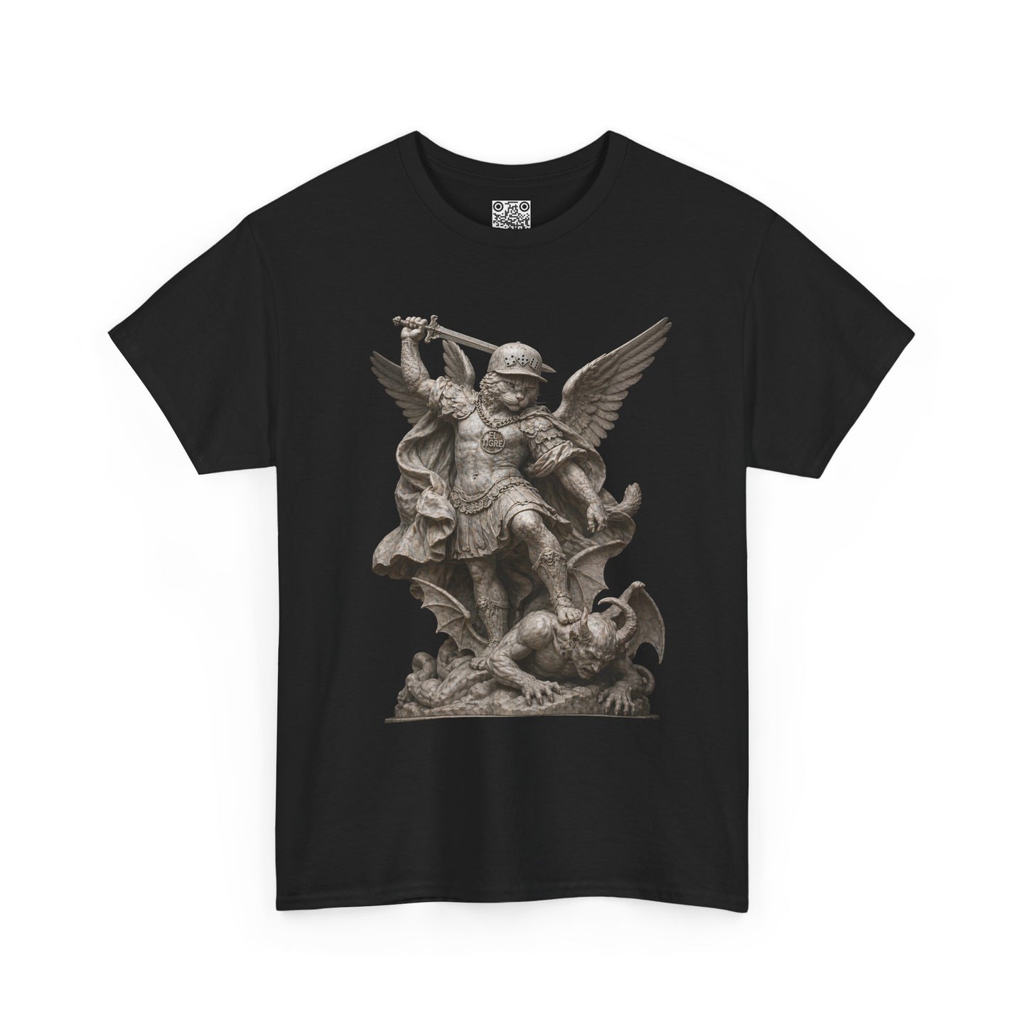 El Tigre Imperium Ascendant T-Shirt — Winged Warrior Over Demon Marble Graphic | 456 Headcrack