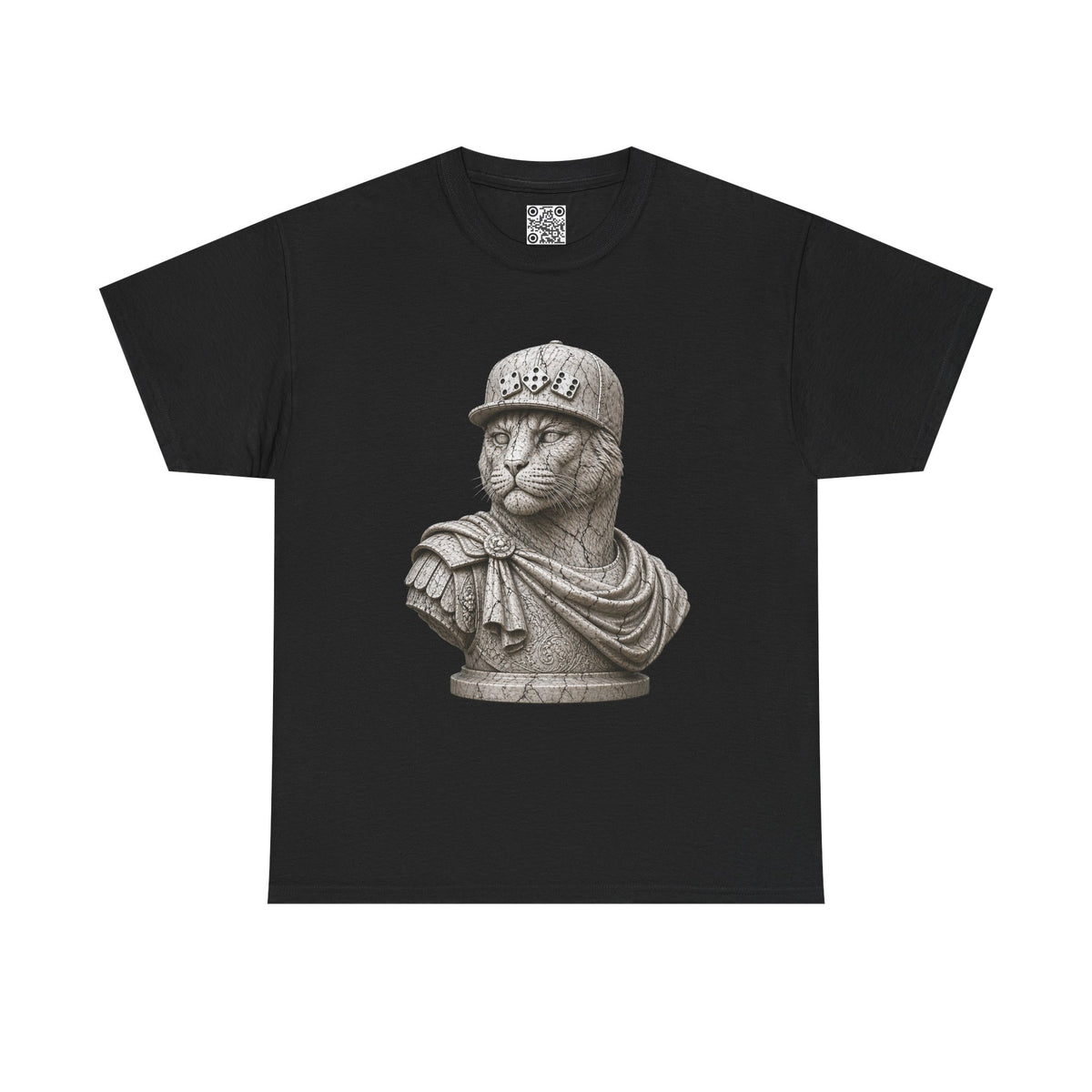 El Tigre Imperium Marble Bust — Fracture T-Shirt — Roman Statue Cat Graphic Tee | 456 Headcrack