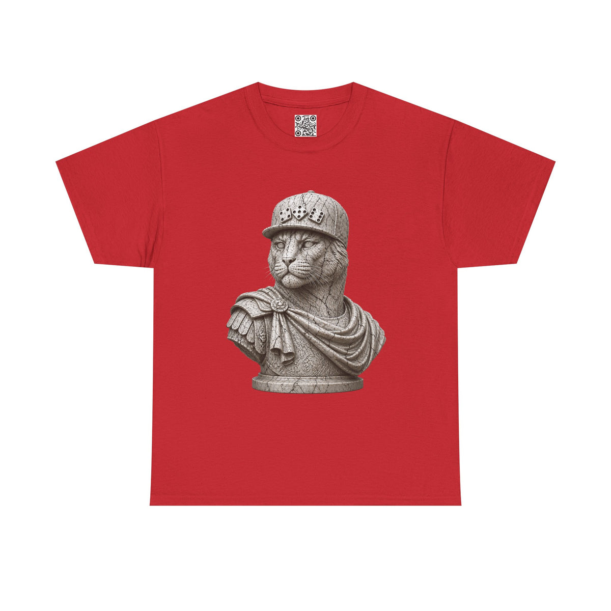 El Tigre Imperium Marble Bust — Fracture T-Shirt — Roman Statue Cat Graphic Tee | 456 Headcrack