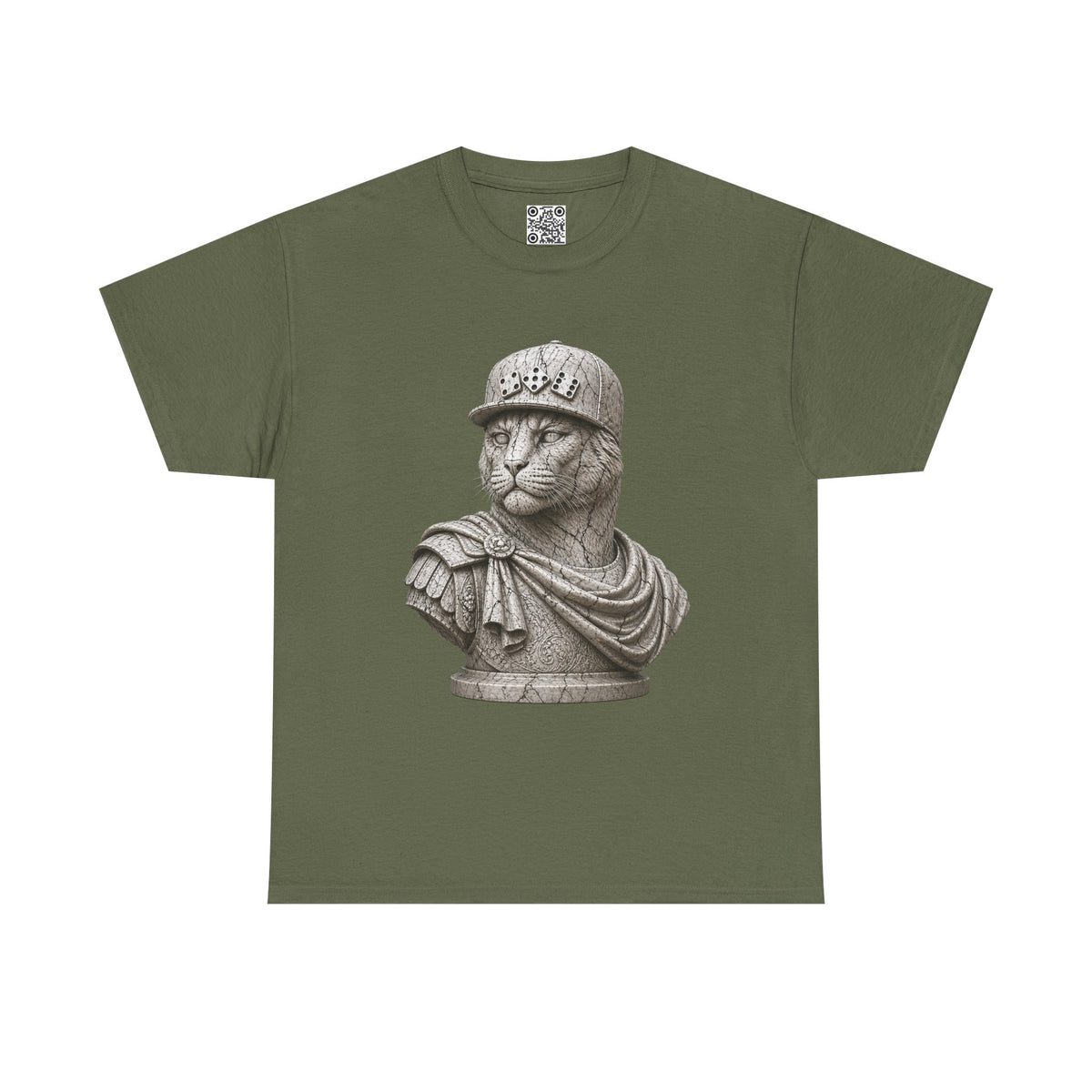 El Tigre Imperium Marble Bust — Fracture T-Shirt — Roman Statue Cat Graphic Tee | 456 Headcrack