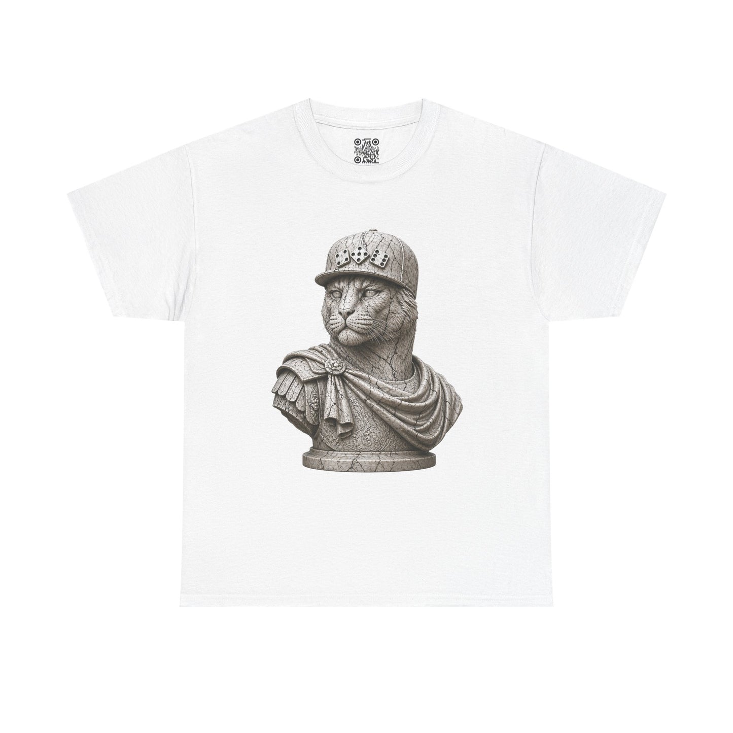 El Tigre Imperium Marble Bust — Fracture T-Shirt — Roman Statue Cat Graphic Tee | 456 Headcrack