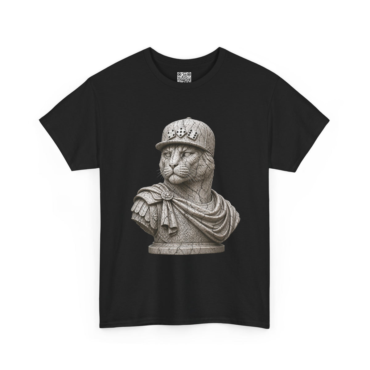El Tigre Imperium Marble Bust — Fracture T-Shirt — Roman Statue Cat Graphic Tee | 456 Headcrack