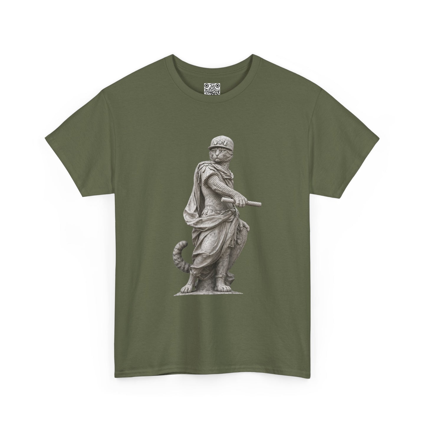 El Tigre Imperium Full Statue T-Shirt — Roman Marble Warrior Cat Graphic | 456 Headcrack