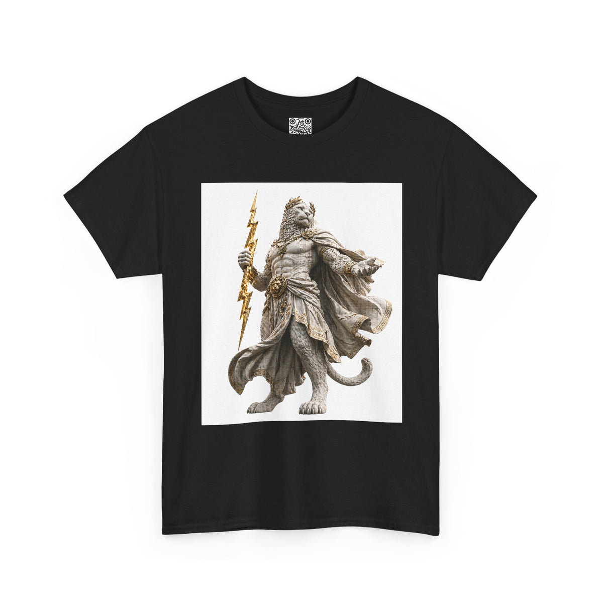 El Tigre Imperium Thunderlord T-Shirt — Marble Zeus Cat with Lightning Graphic | 456 Headcrack