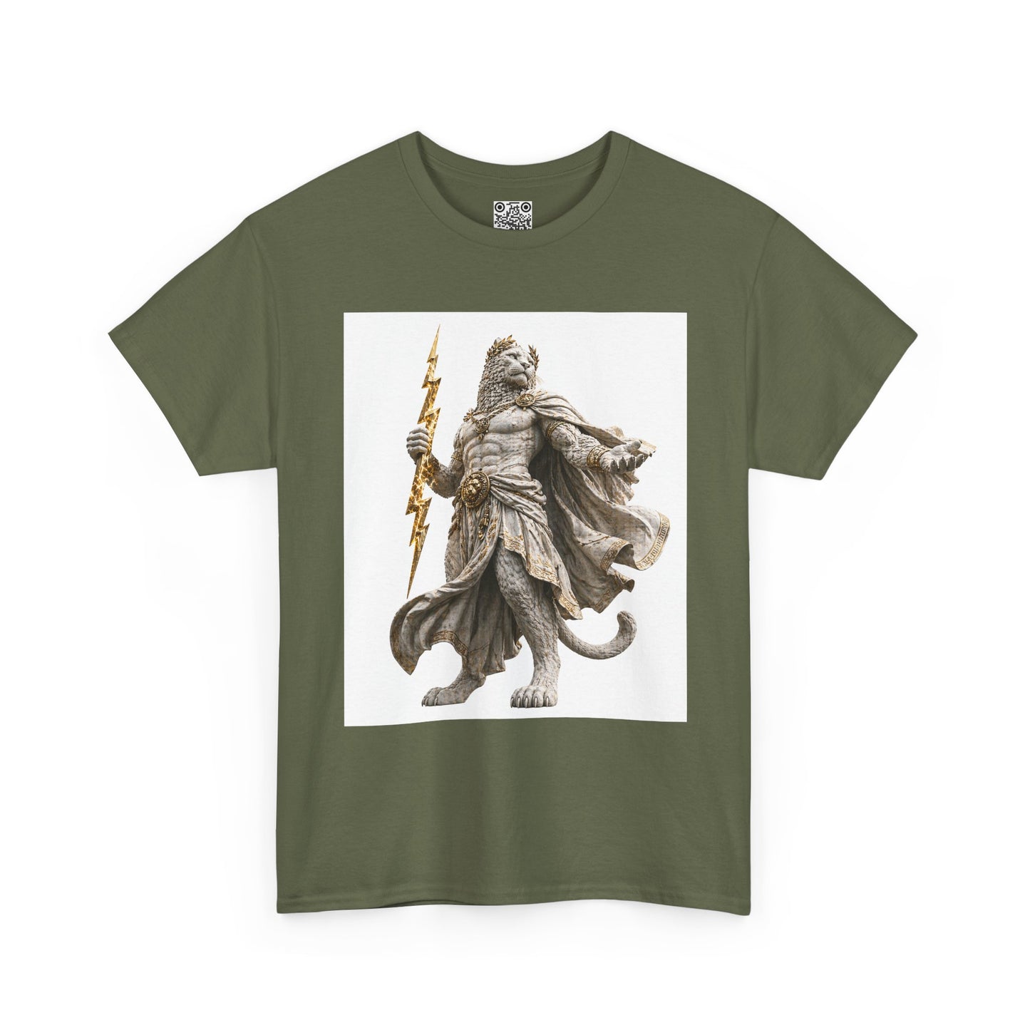 El Tigre Imperium Thunderlord T-Shirt — Marble Zeus Cat with Lightning Graphic | 456 Headcrack