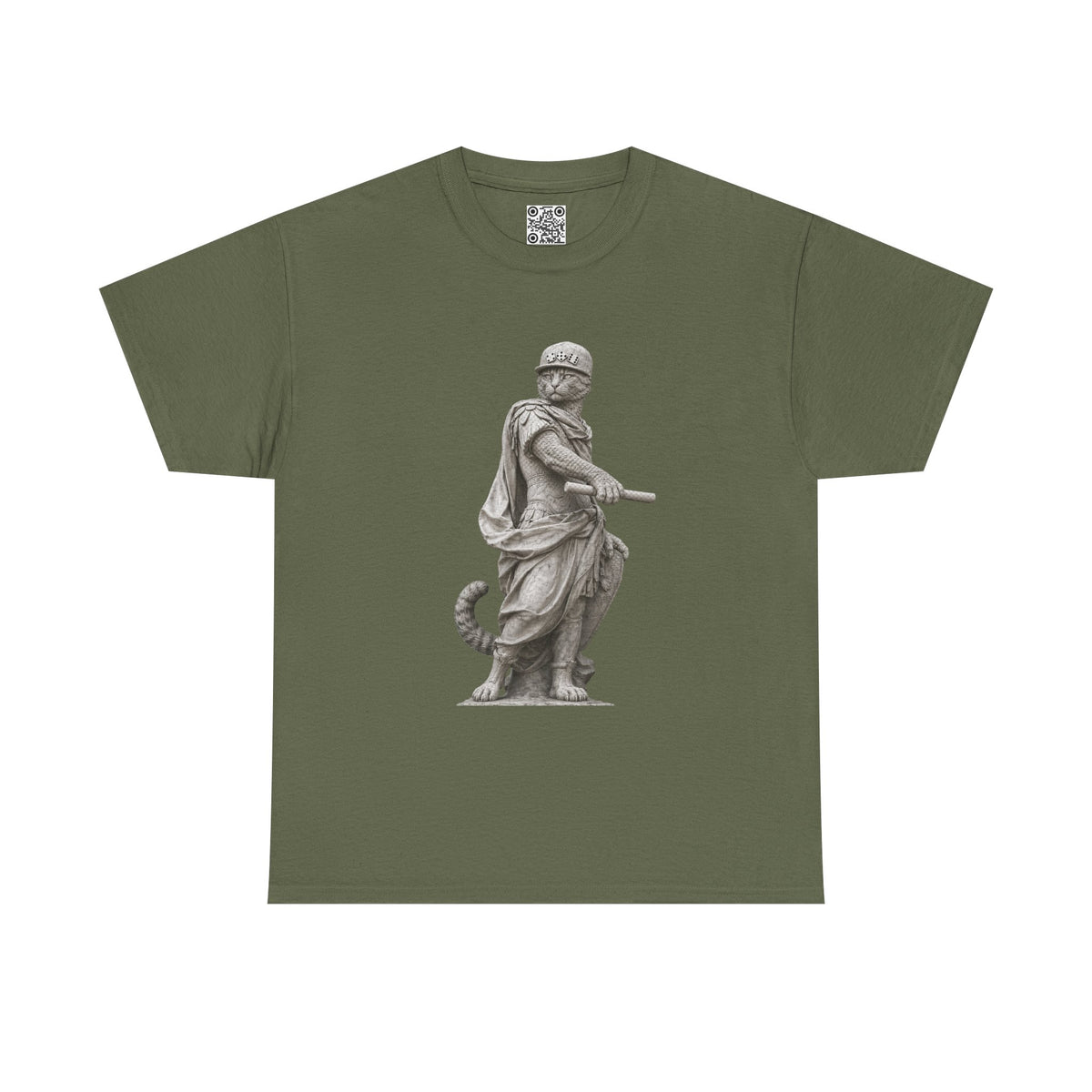 El Tigre Imperium Full Statue T-Shirt — Roman Marble Warrior Cat Graphic | 456 Headcrack