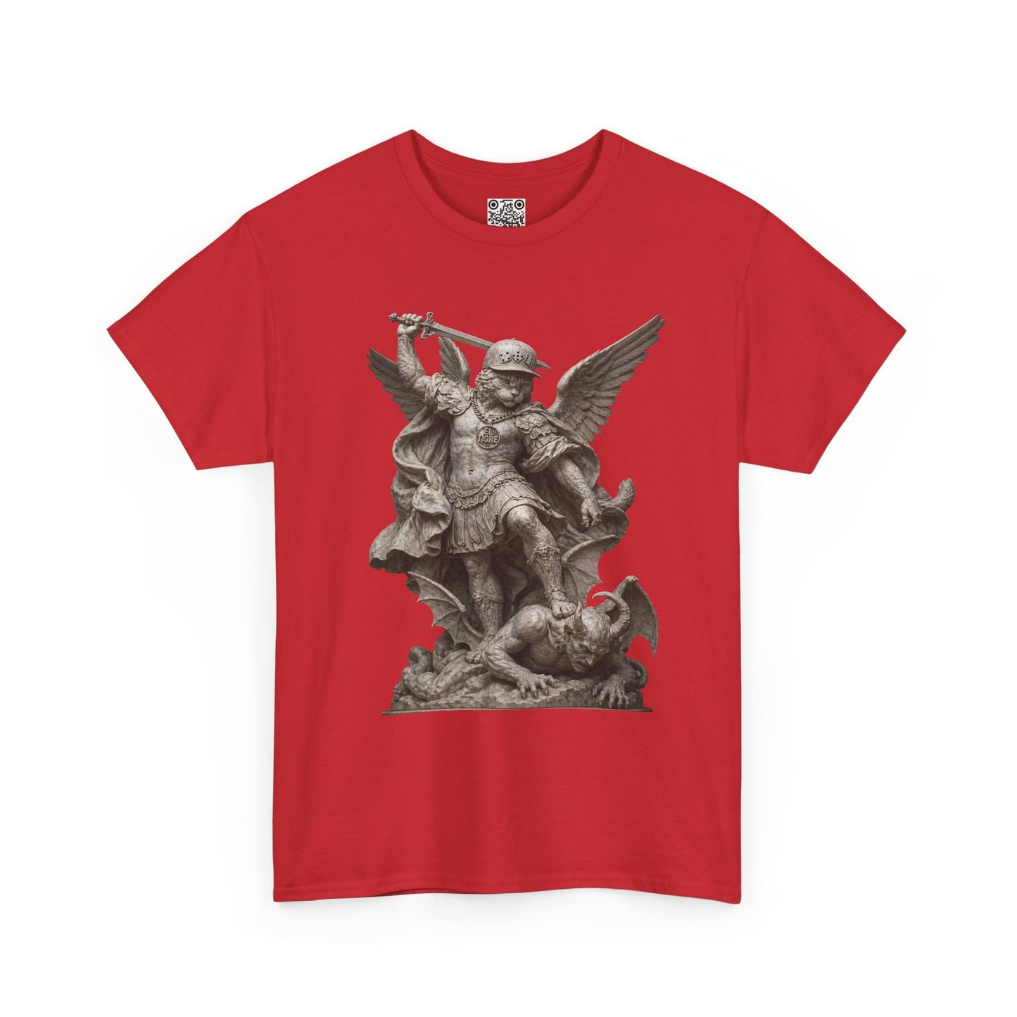 El Tigre Imperium Ascendant T-Shirt — Winged Warrior Over Demon Marble Graphic | 456 Headcrack