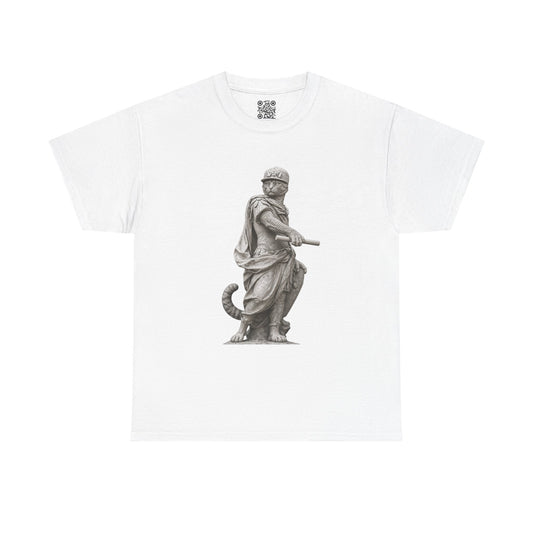 El Tigre Imperium Full Statue T-Shirt — Roman Marble Warrior Cat Graphic | 456 Headcrack