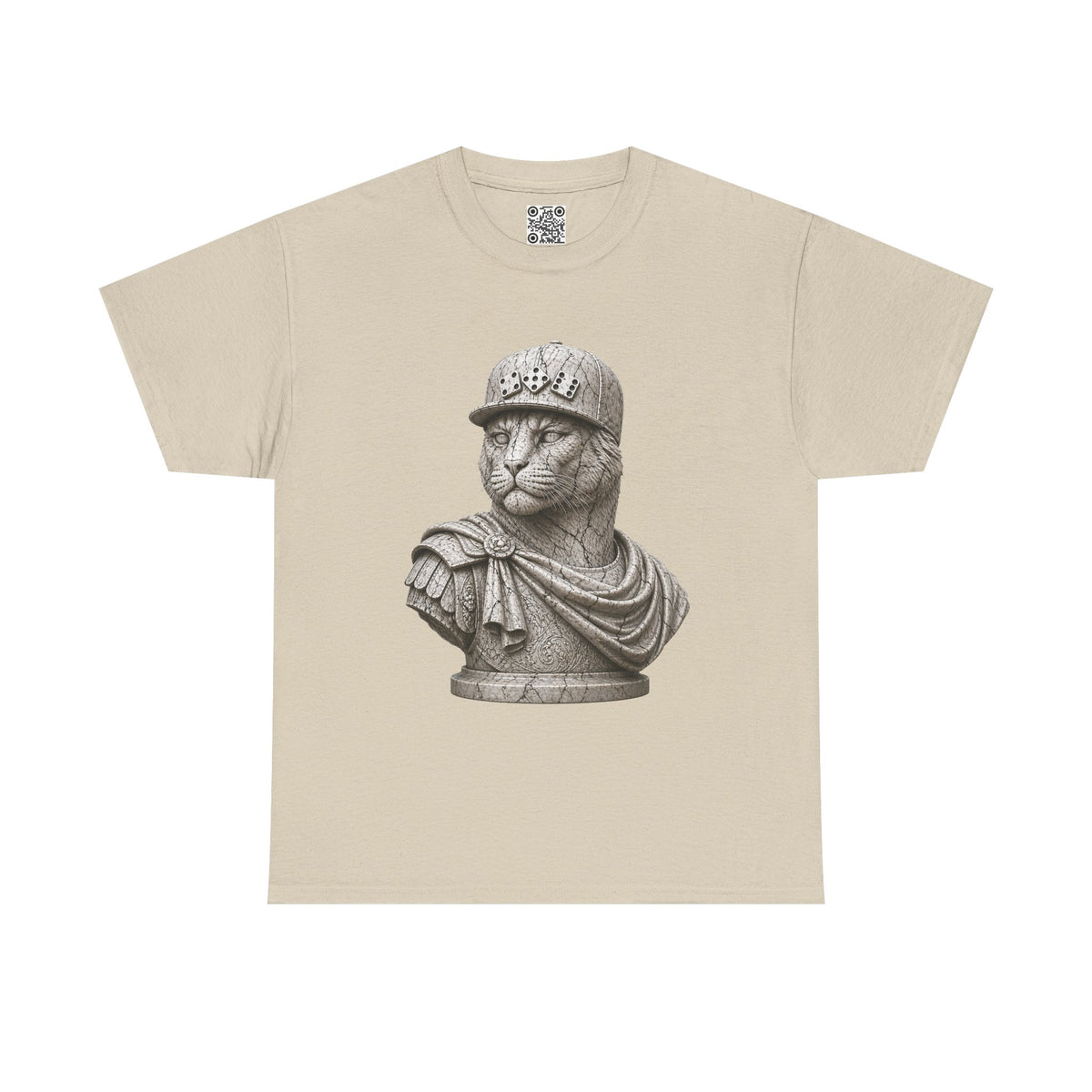 El Tigre Imperium Marble Bust — Fracture T-Shirt — Roman Statue Cat Graphic Tee | 456 Headcrack