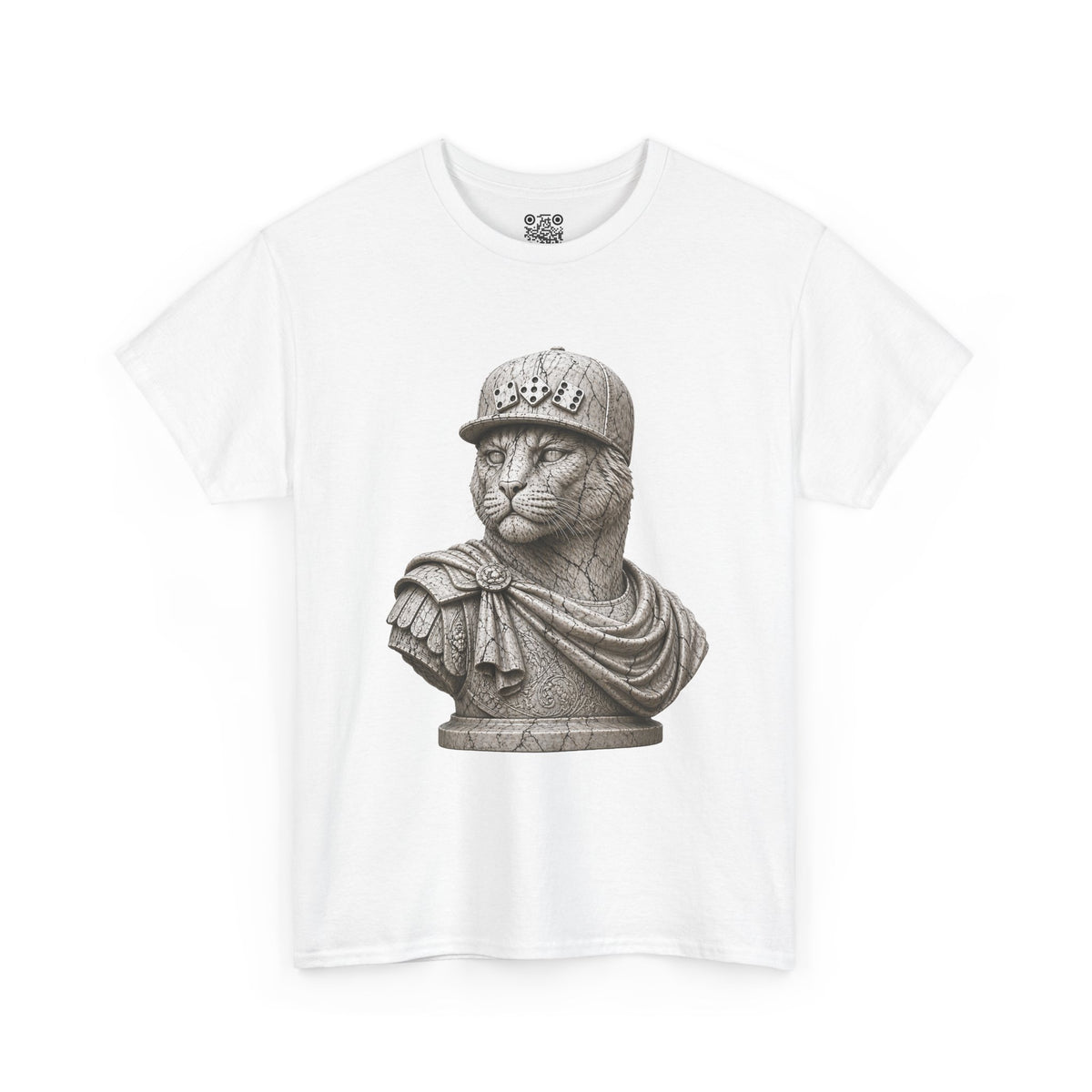 El Tigre Imperium Marble Bust — Fracture T-Shirt — Roman Statue Cat Graphic Tee | 456 Headcrack