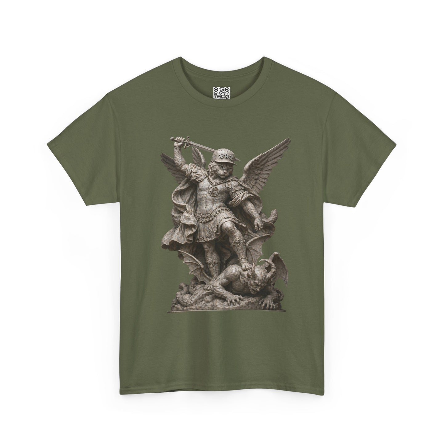 El Tigre Imperium Ascendant T-Shirt — Winged Warrior Over Demon Marble Graphic | 456 Headcrack