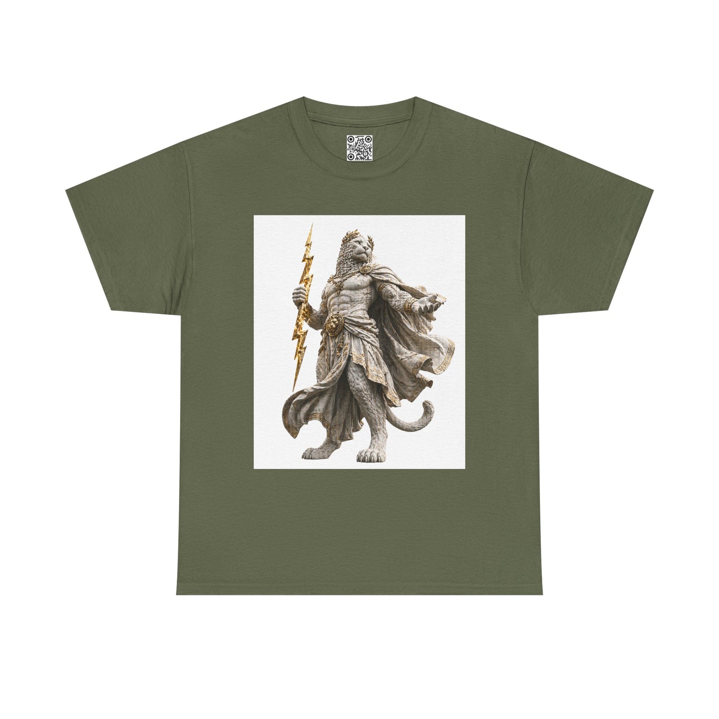 El Tigre Imperium Thunderlord T-Shirt — Marble Zeus Cat with Lightning Graphic | 456 Headcrack