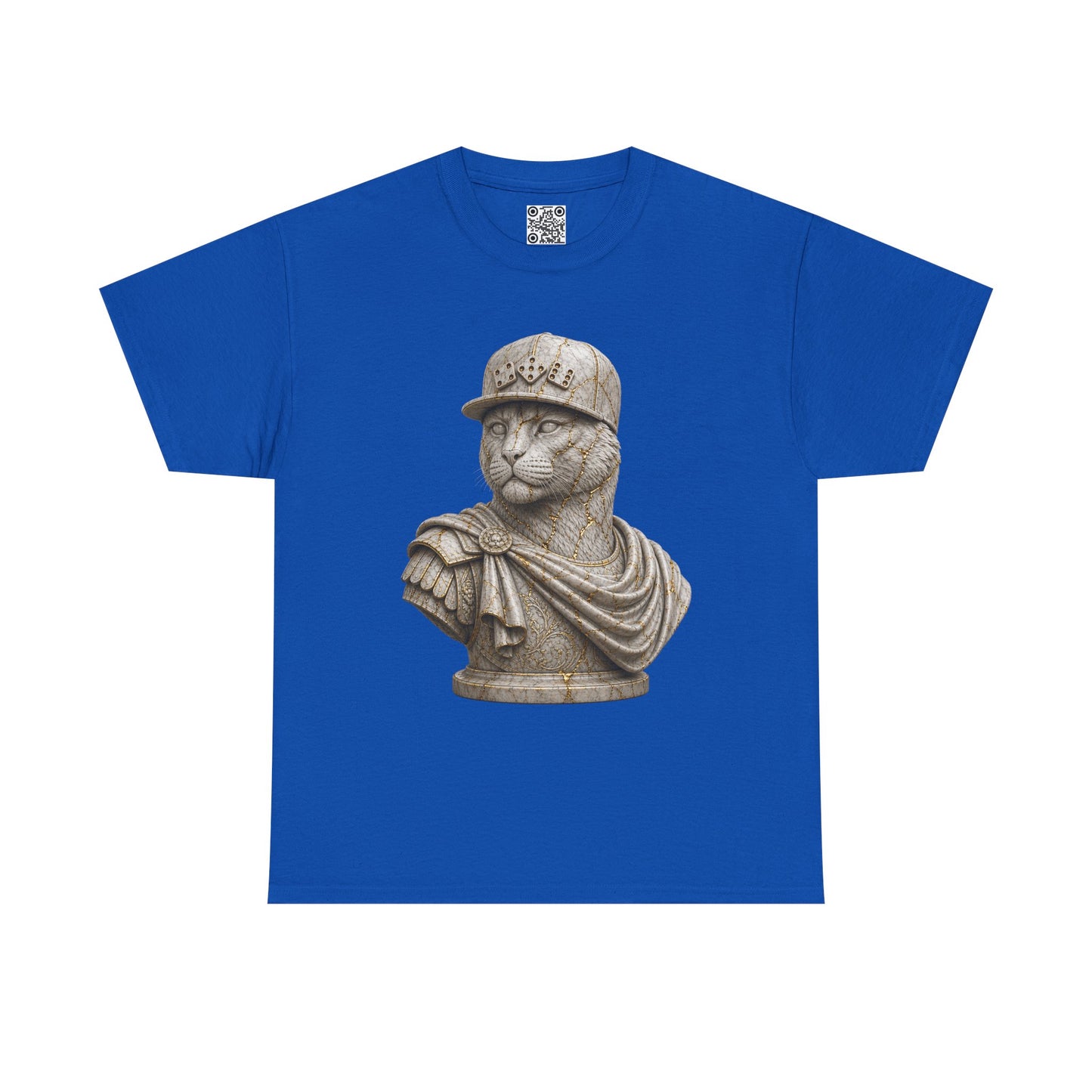 El Tigre Imperium Marble Bust — Ascension (Gold Vein) T-Shirt — Roman Statue Cat Graphic Tee | 456 Headcrack