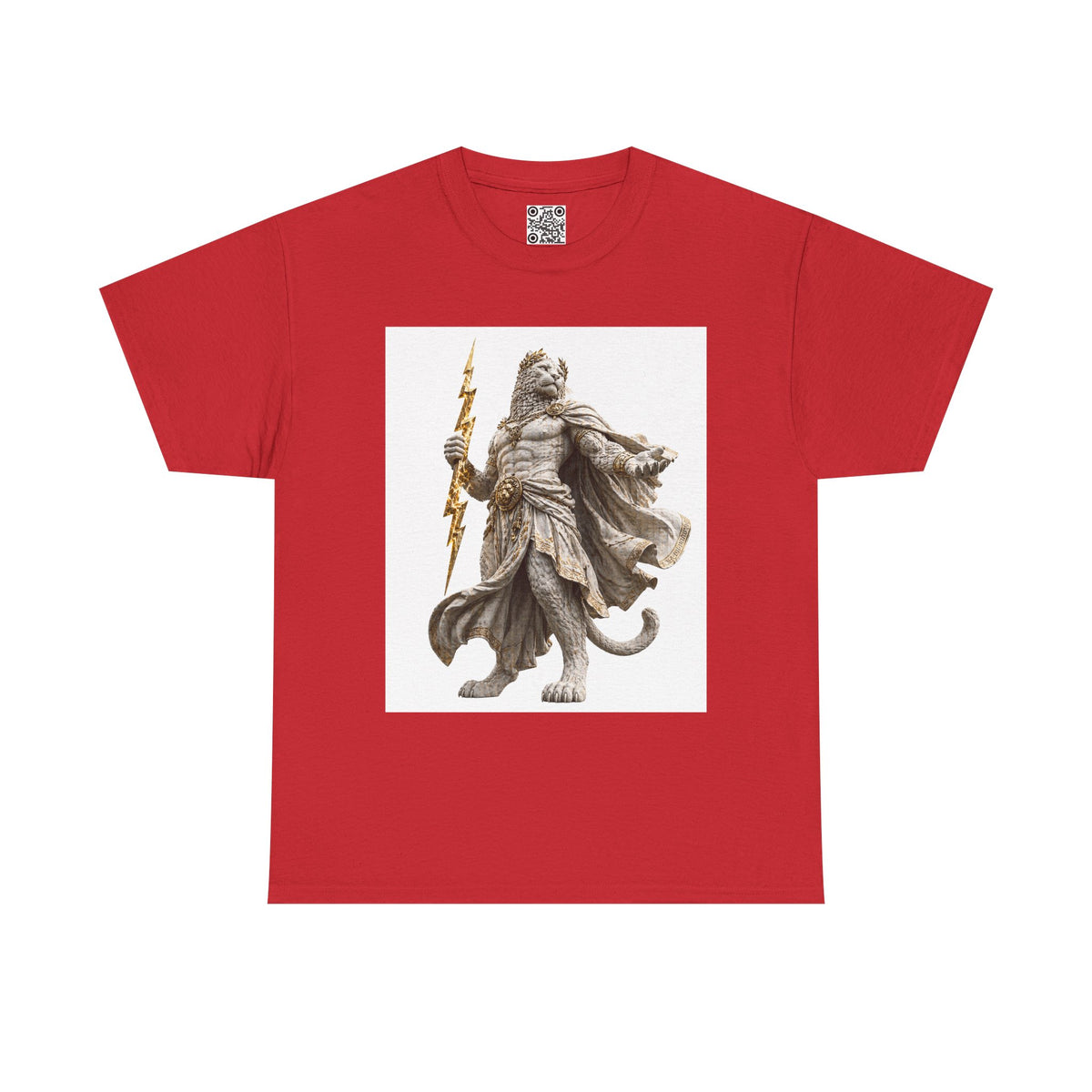 El Tigre Imperium Thunderlord T-Shirt — Marble Zeus Cat with Lightning Graphic | 456 Headcrack
