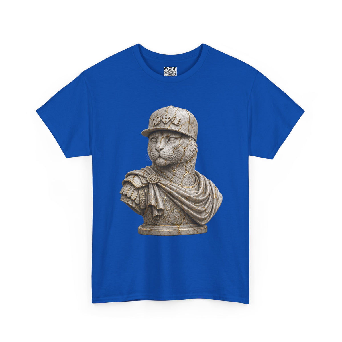 El Tigre Imperium Marble Bust — Ascension (Gold Vein) T-Shirt — Roman Statue Cat Graphic Tee | 456 Headcrack