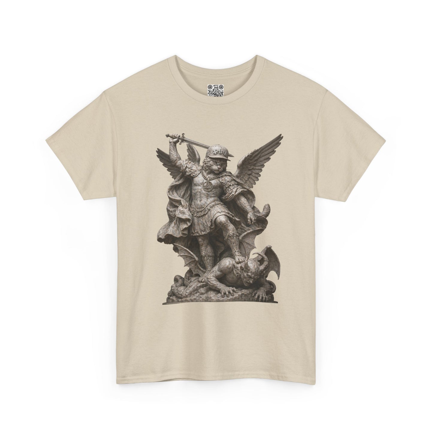 El Tigre Imperium Ascendant T-Shirt — Winged Warrior Over Demon Marble Graphic | 456 Headcrack
