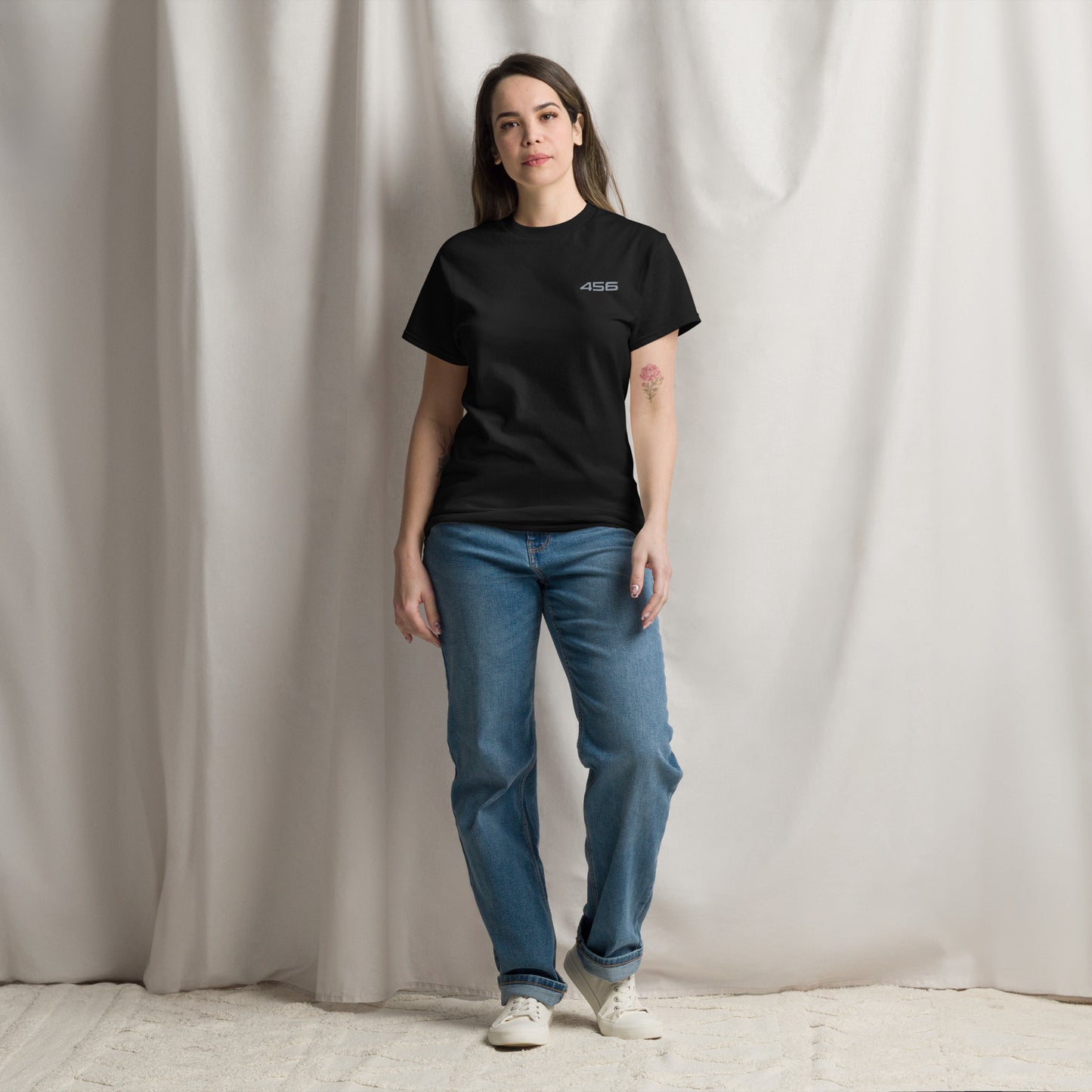 456 DRIP - MARK T-SHIRT BLACK EMB GREY