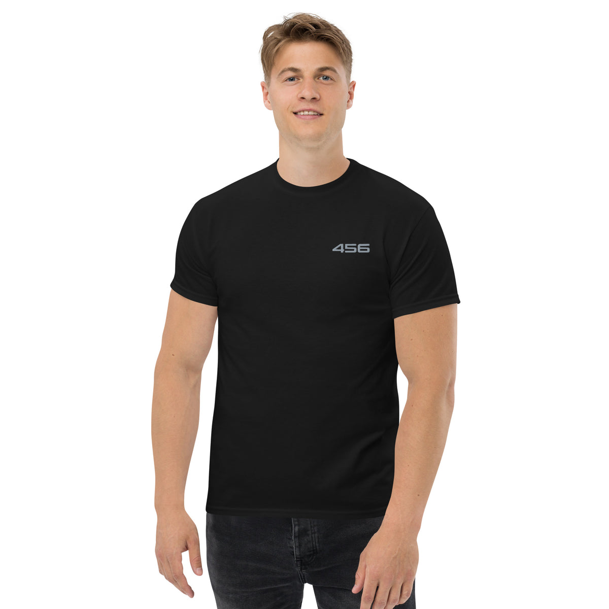 456 DRIP - MARK T-SHIRT BLACK EMB GREY