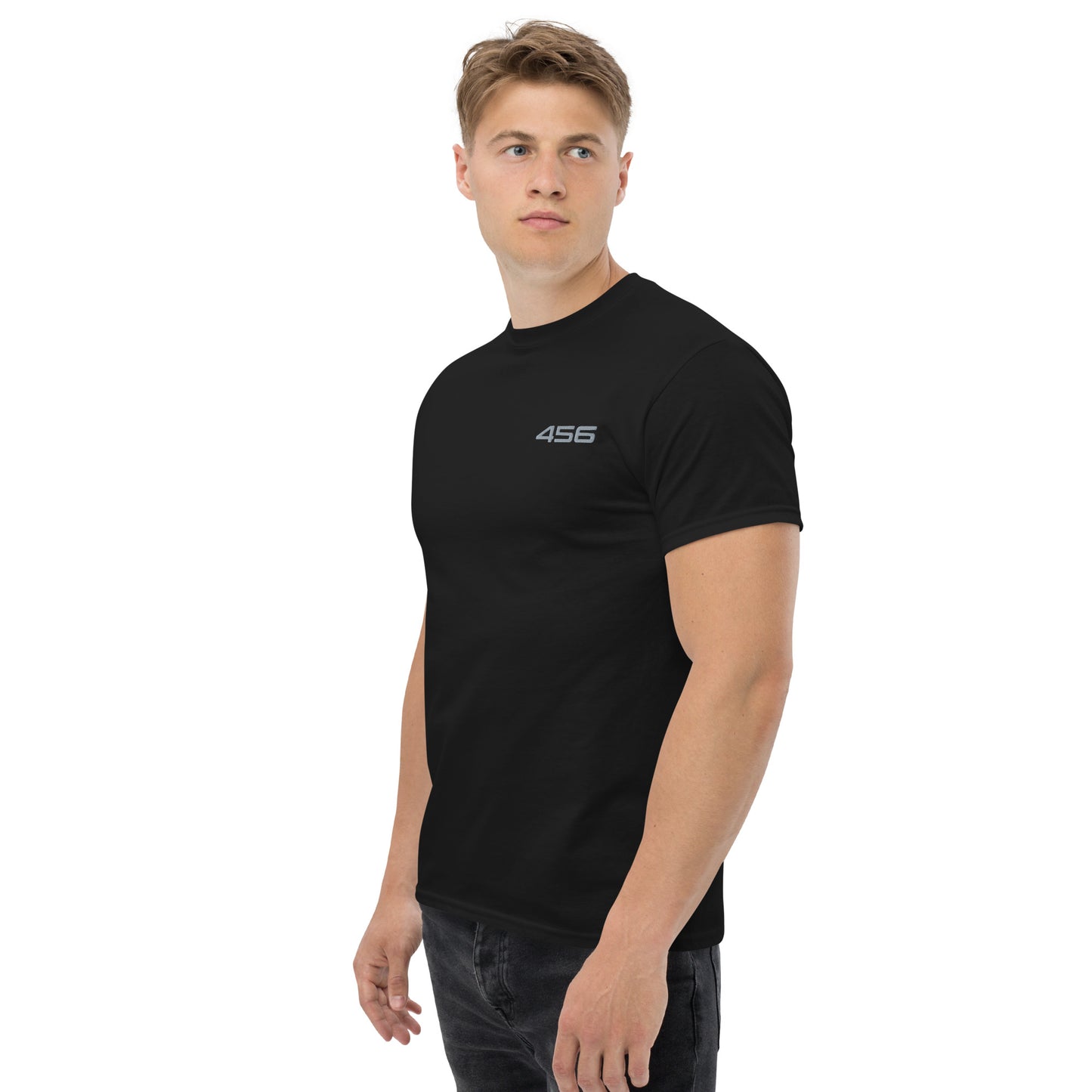 456 DRIP - MARK T-SHIRT BLACK EMB GREY